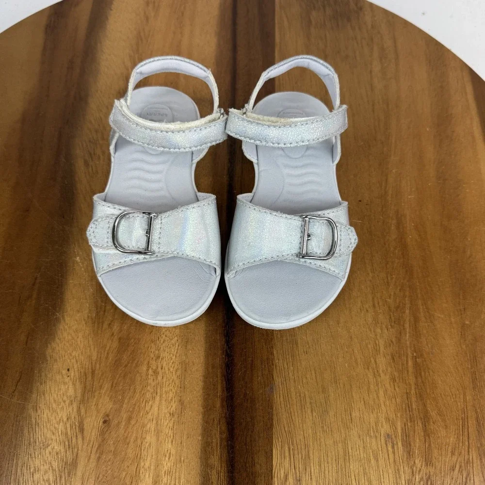 Little Kids Sperry Galley Plushwave Silver Strappy‎ Ankle Strap Sandals Size 7 C